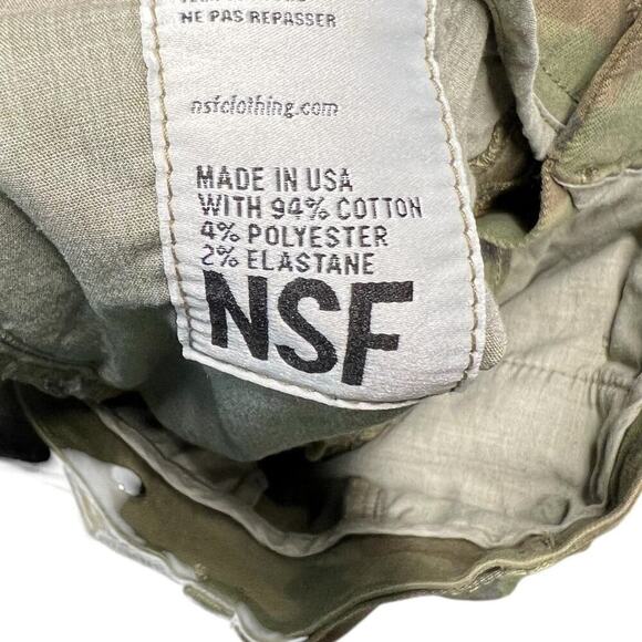 NSF Vincent Camo Skinny Leg Cargo Pant Deep Olive Camo Print Green Size 26 - Picture 13 of 13